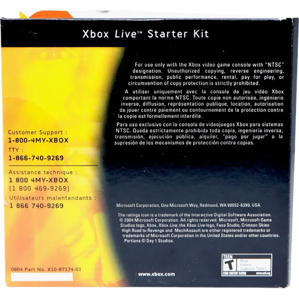 Microsoft Xbox Live Starter Kit Disc w/ Crimson Skies & MechAssault Demos